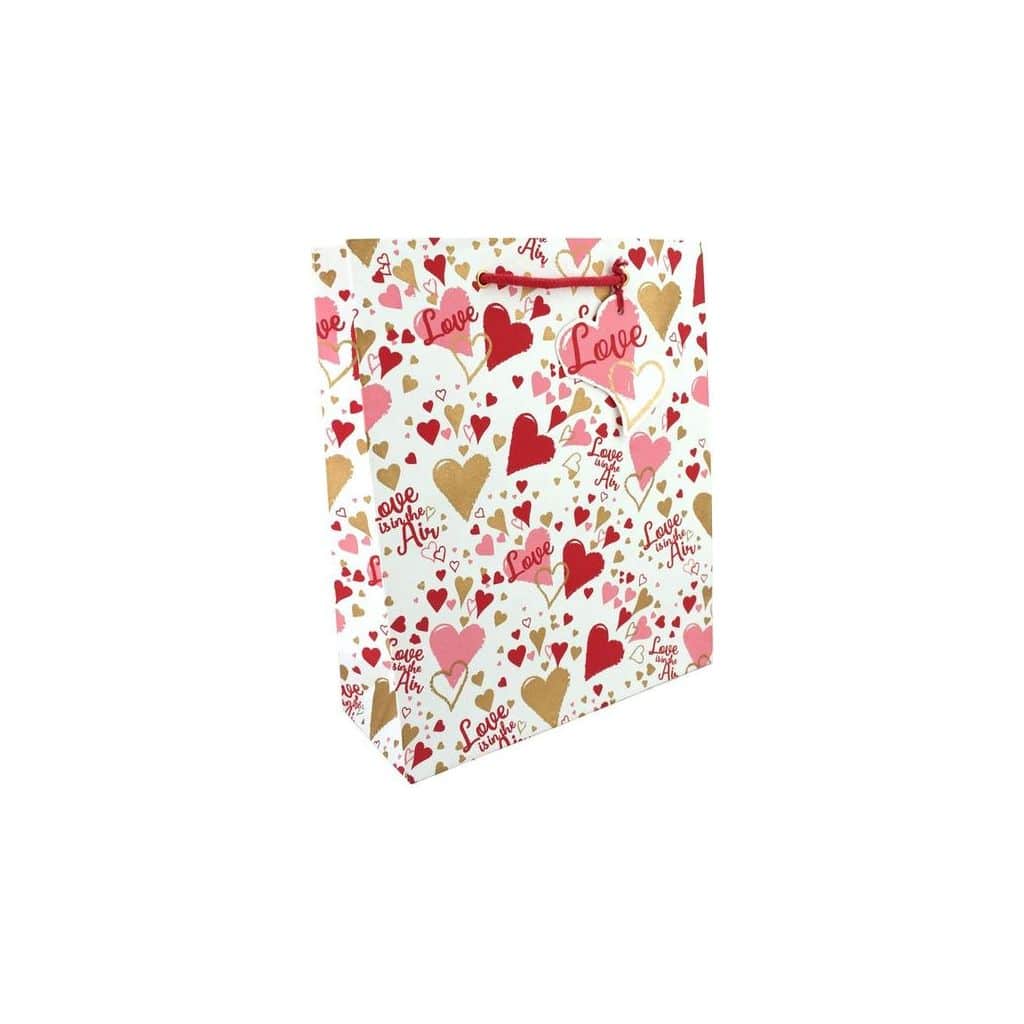 Large Love Air gift bag by Love Vivid with colorful heart design and sturdy handles, perfect for special occasions.